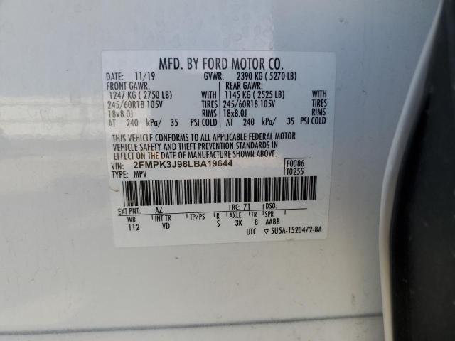Photo 14 from auction – 2020 FORD EDGE SEL with VIN 2FMPK3J98LBA19644
