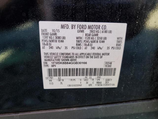 Photo 14 from auction – 2016 FORD EXPLORER with VIN 1FM5K8B84GGB30166
