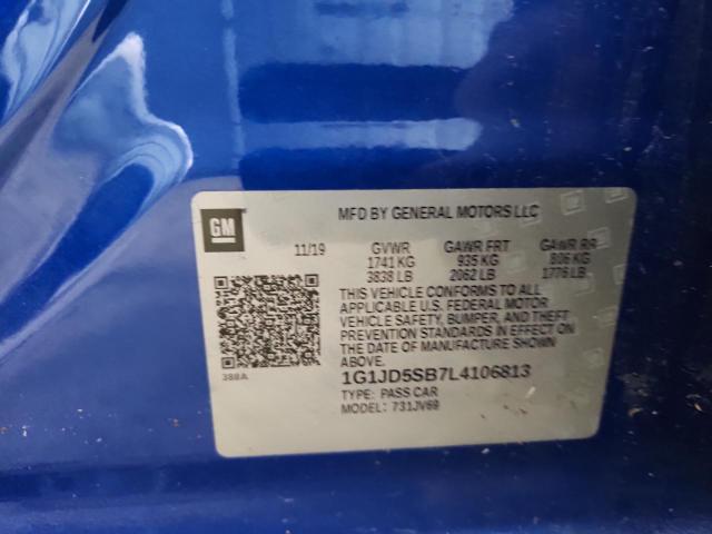 Photo 14 from auction – 2020 CHEV SONIC with VIN 1G1JD5SB7L4106813