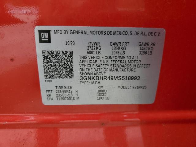 Photo 14 from auction – 2021 CHEVROLET BLAZER 2LT with VIN 3GNKBHR49MS518993