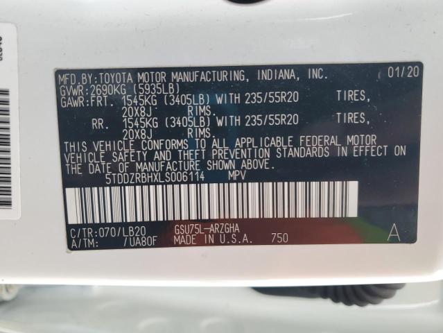 Photo 14 from auction – 2020 TOYOTA HIGHLANDER with VIN 5TDDZRBHXLS006114