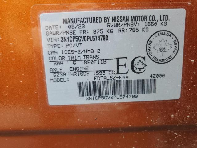 Photo 14 from auction – 2023 NISSAN KICKS SV with VIN 3N1CP5CV0PL574790