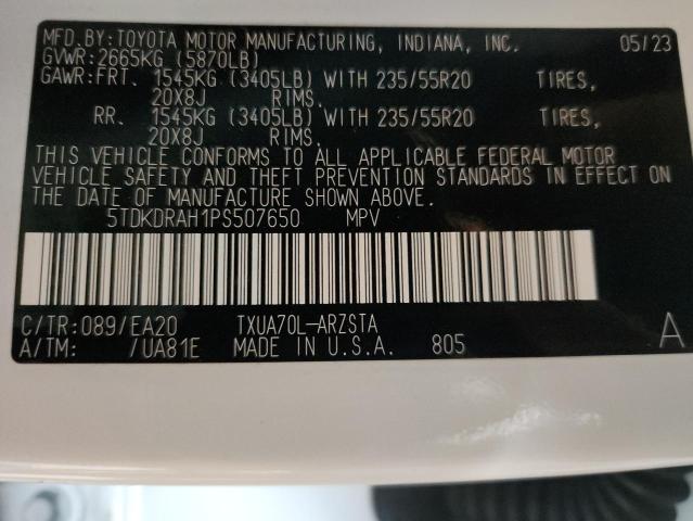 Photo 14 from auction – 2023 TOYOTA HIGHLANDER with VIN 5TDKDRAH1PS507650