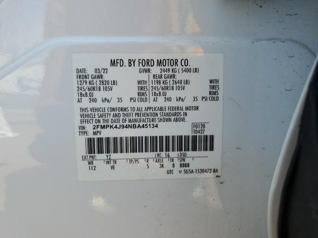 Photo 14 from auction – 2022 FORD EDGE SEL with VIN 2FMPK4J94NBA45134