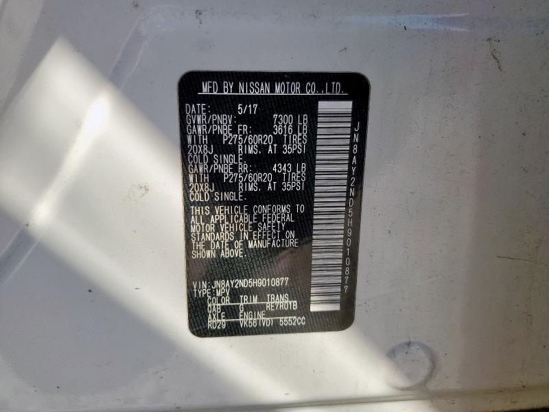 Photo 14 from auction – 2017 NISSAN ARMADA SV with VIN JN8AY2ND5H9010877