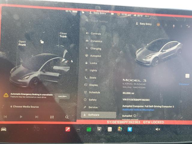 Photo 9 from auction – 2023 TESLA MODEL 3 with VIN 5YJ3E1EB6PF392363