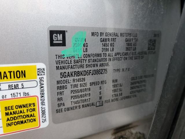 Photo 14 from auction – 2015 BUICK ENCLAVE with VIN 5GAKRBKD6FJ386275