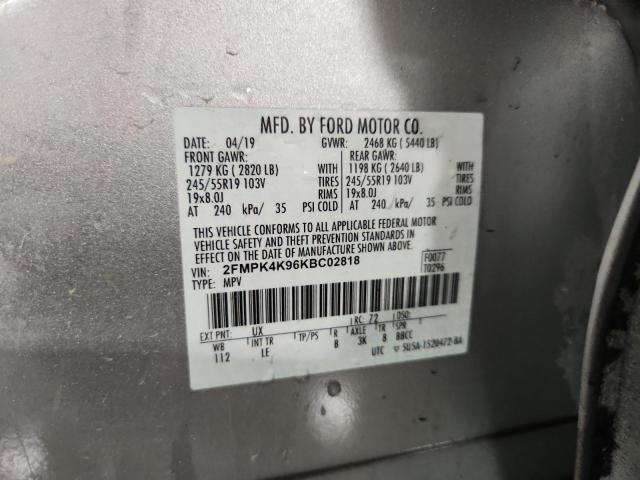 Photo 14 from auction – 2019 FORD EDGE TITAN with VIN 2FMPK4K96KBC02818