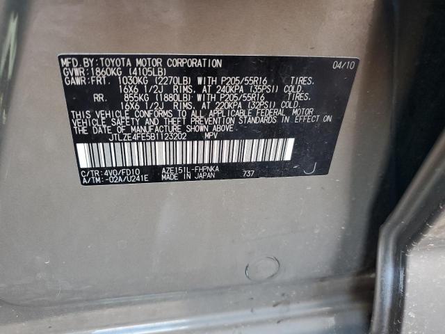 Photo 14 from auction – 2011 TOYOTA SCION with VIN JTLZE4FE5B1123202