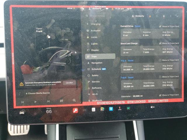 Photo 9 from auction – 2020 TESLA MODEL 3 with VIN 5YJ3E1EC1LF713079