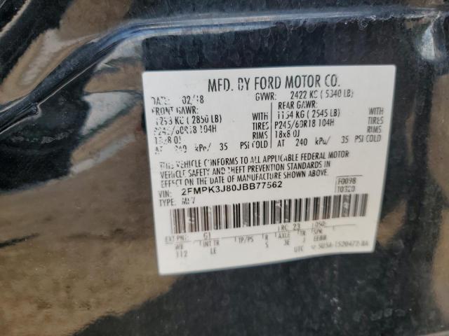 Photo 14 from auction – 2018 FORD EDGE SEL with VIN 2FMPK3J80JBB77562