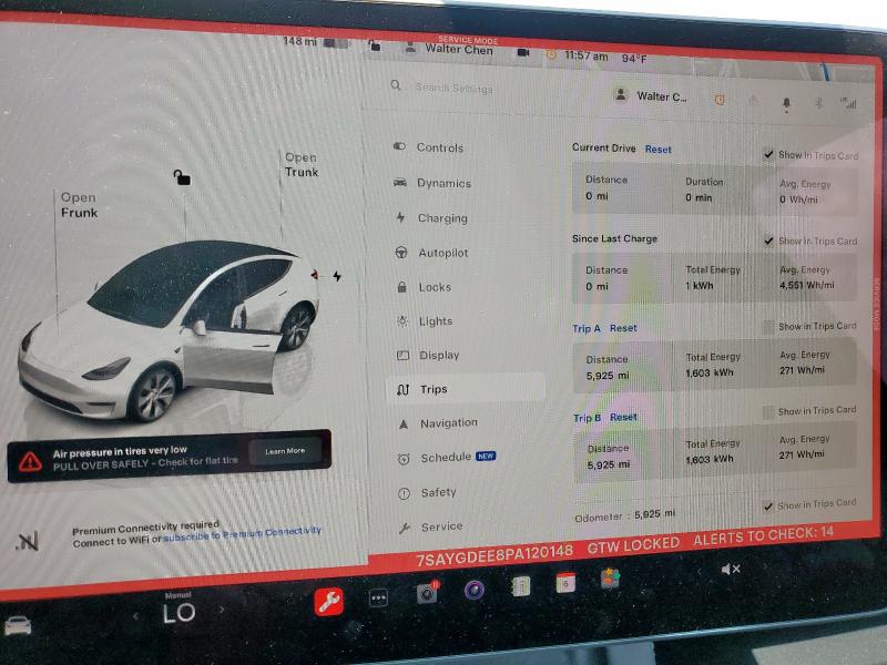 Photo 9 from auction – 2023 TESLA MODEL Y with VIN 7SAYGDEE8PA120148