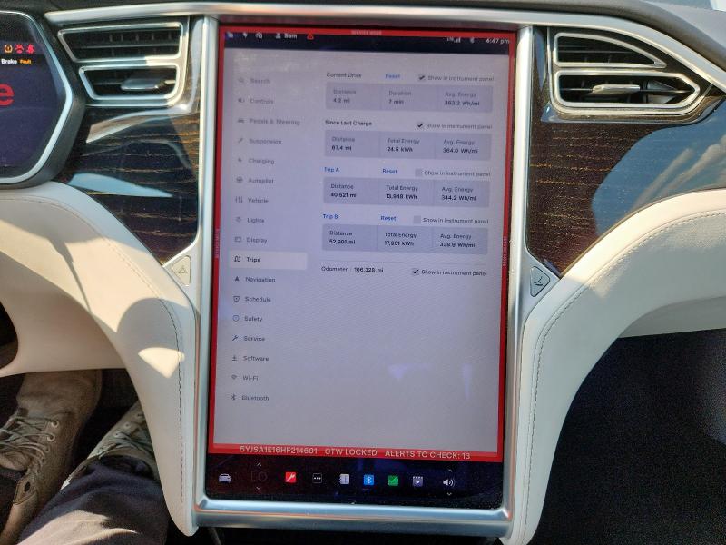 Photo 9 from auction – 2017 TESLA MODEL S with VIN 5YJSA1E16HF214601