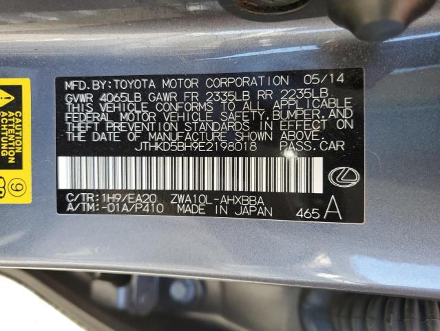 Photo 14 from auction – 2014 LEXUS CT 200 with VIN JTHKD5BH9E2198018