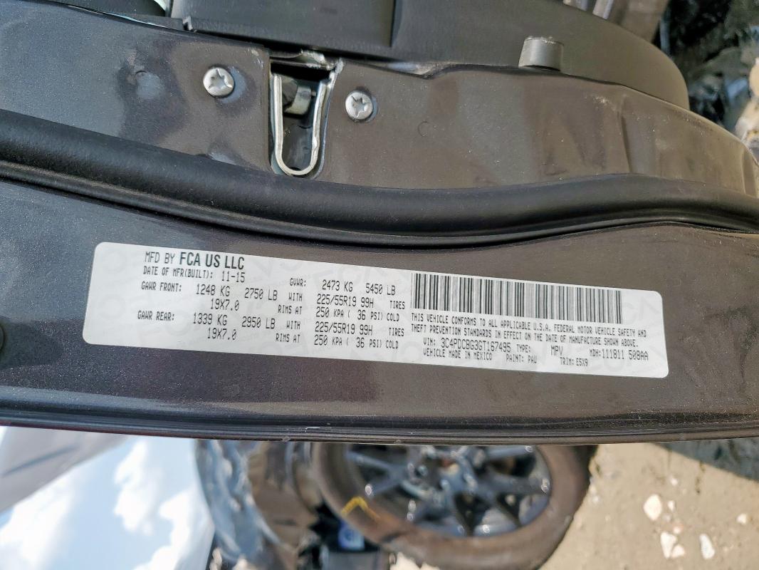Photo 14 from auction – 2016 DODGE JOURNEY SXT with VIN 3C4PDCBG3GT167495