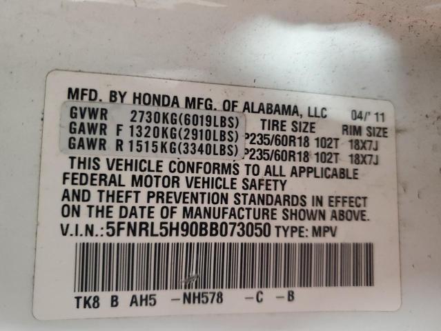 Photo 14 from auction – 2011 HONDA ODYSSEY TO with VIN 5FNRL5H90BB073050