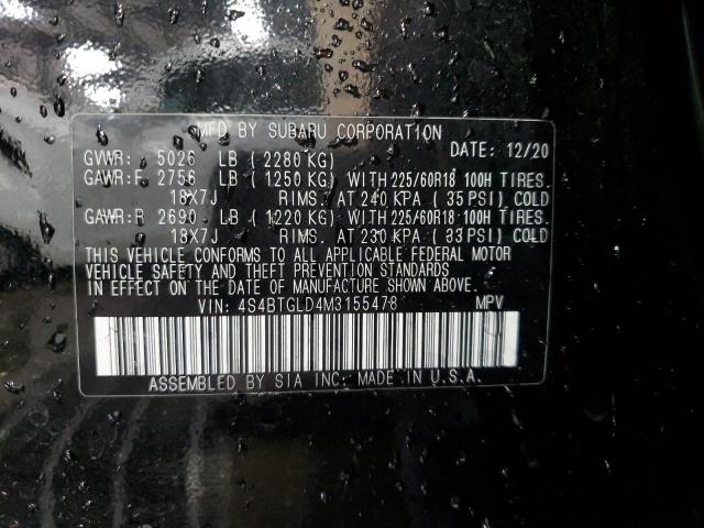 Photo 14 from auction – 2021 SUBARU OUTBACK ON with VIN 4S4BTGLD4M3155478