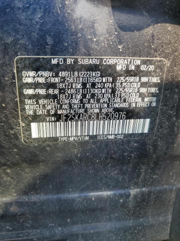Photo 14 from auction – 2020 SUBARU FORESTER S with VIN JF2SKARC8LH520976