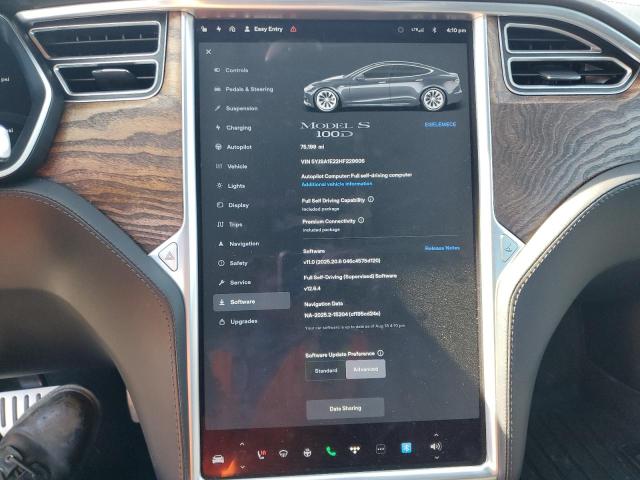Photo 9 from auction – 2017 TESLA MODEL S with VIN 5YJSA1E22HF229606