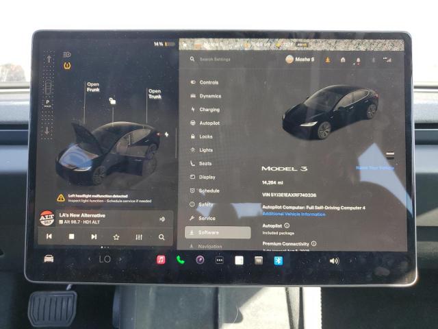 Photo 9 from auction – 2024 TESLA MODEL 3 with VIN 5YJ3E1EAXRF740336