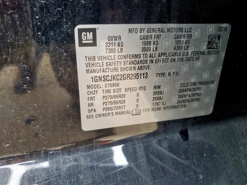 Photo 14 from auction – 2016 CHEVROLET SUBURBAN C with VIN 1GNSCJKC2GR295113