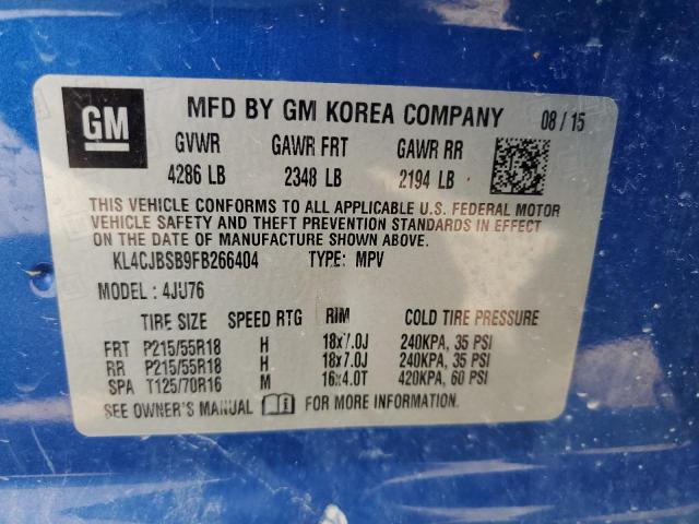 Photo 14 from auction – 2015 BUICK ENCORE CONVENIENCE with VIN KL4CJBSB9FB266404