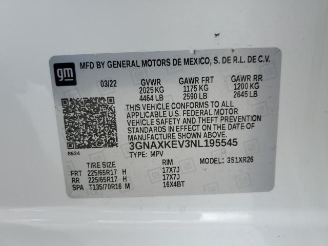 Photo 14 from auction – 2022 CHEVROLET EQUINOX LT with VIN 3GNAXKEV3NL195545