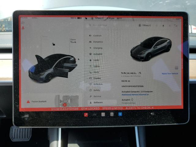 Photo 9 from auction – 2018 TESLA MODEL 3 with VIN 5YJ3E1EA5JF101589