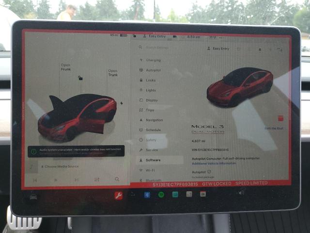 Photo 9 from auction – 2023 TESLA MODEL 3 with VIN 5YJ3E1EC7PF693815