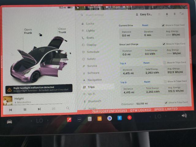 Photo 9 from auction – 2022 TESLA MODEL Y with VIN 7SAYGDEF2NF330253