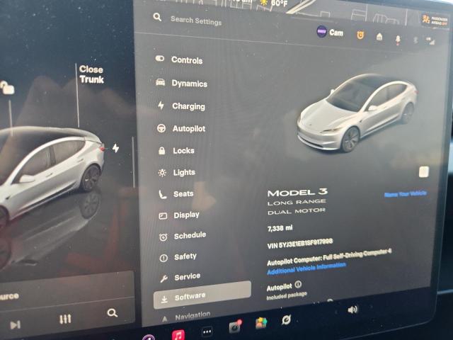Photo 9 from auction – 2025 TESLA MODEL 3 with VIN 5YJ3E1EB1SF917998