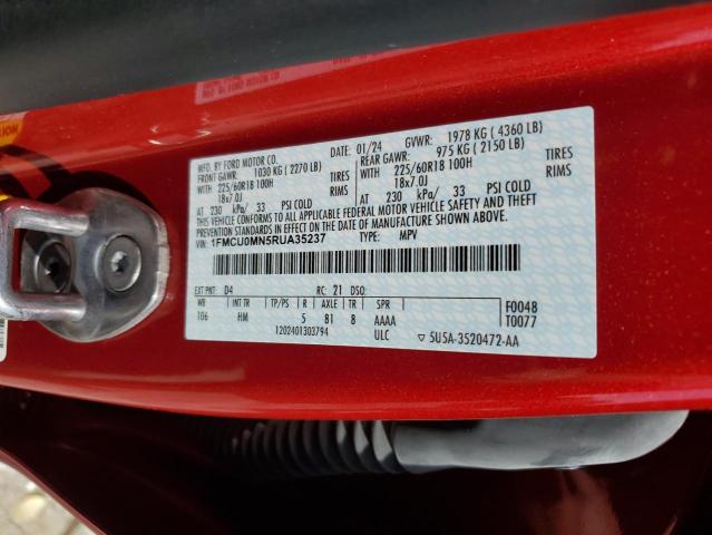 Photo 14 from auction – 2024 FORD ESCAPE ST with VIN 1FMCU0MN5RUA35237
