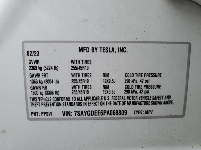 Photo 14 from auction – 2023 TESLA MODEL Y with VIN 7SAYGDEE6PA068809