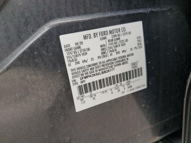 Photo 14 from auction – 2020 FORD EDGE TITAN with VIN 2FMPK3K92LBB28177