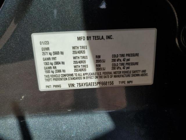 Photo 14 from auction – 2023 TESLA MODEL Y with VIN 7SAYGAEE5PF668156