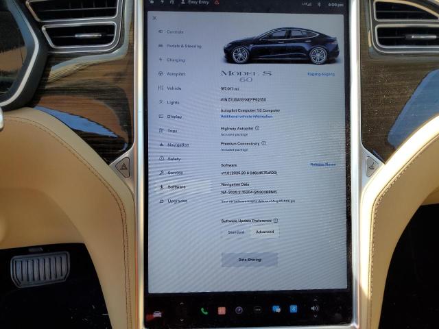 Photo 9 from auction – 2014 TESLA MODEL S with VIN 5YJSA1S1XEFP62150