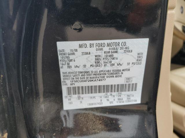 Photo 14 from auction – 2009 FORD ESCAPE LIM with VIN 1FMCU04729KA74977