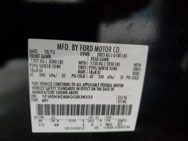 Photo 14 from auction – 2016 FORD EXPLORER X with VIN 1FM5K8D88GGB38333