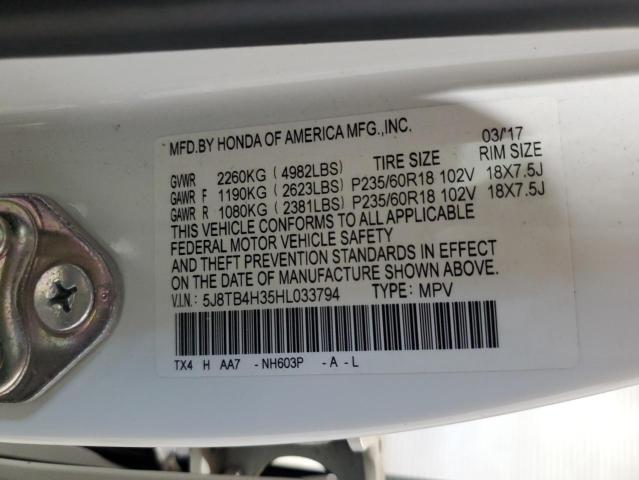 Photo 14 from auction – 2017 ACURA RDX with VIN 5J8TB4H35HL033794
