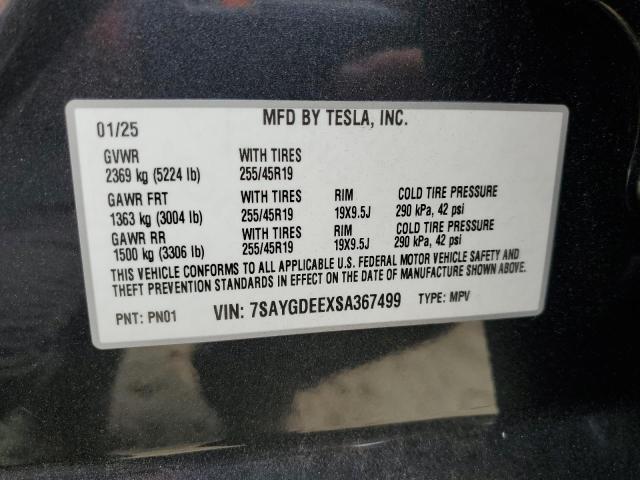 Photo 14 from auction – 2025 TESLA MODEL Y with VIN 7SAYGDEEXSA367499