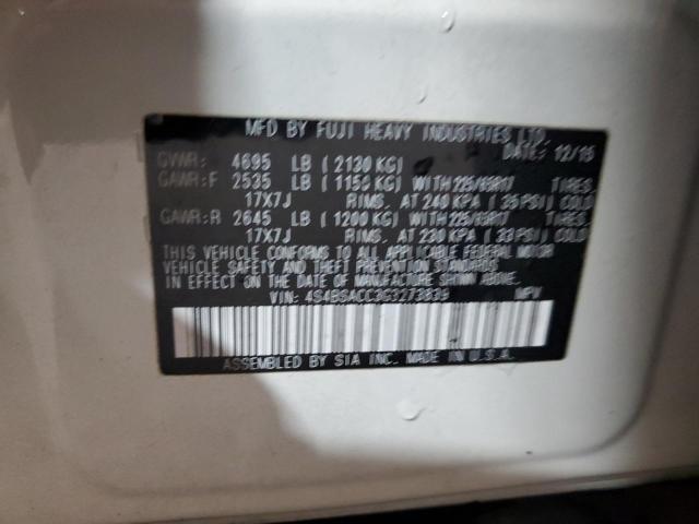 Photo 14 from auction – 2016 SUBARU OUTBACK 2. with VIN 4S4BSACC3G3273839