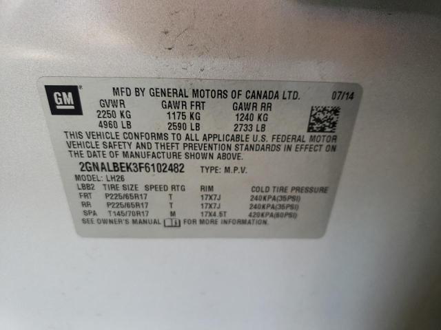 Photo 14 from auction – 2015 CHEVROLET EQUINOX LT with VIN 2GNALBEK3F6102482