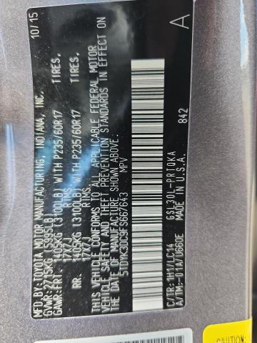 Photo 14 from auction – 2015 TOYOTA SIENNA XLE with VIN 5TDYK3DC9FS667643