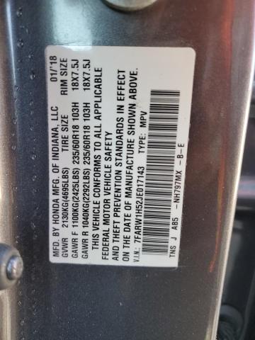 Photo 14 from auction – 2018 HONDA CR-V EX with VIN 7FARW1H52JE017143
