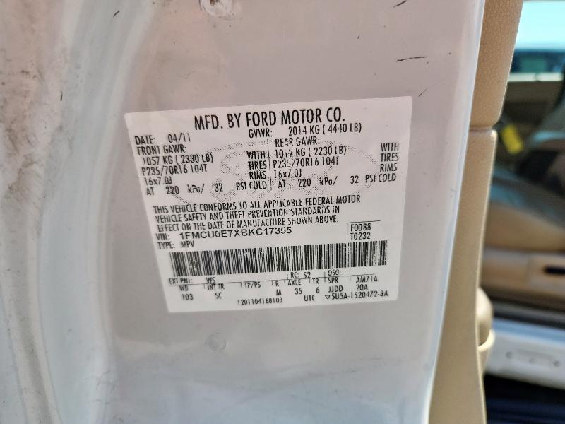 Photo 14 from auction – 2011 FORD ESCAPE LIM with VIN 1FMCU0E7XBKC17355