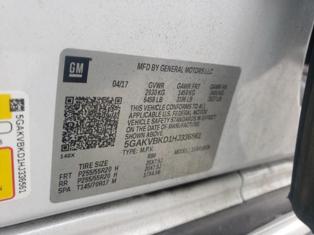 Photo 14 from auction – 2017 BUICK ENCLAVE with VIN 5GAKVBKD1HJ336561