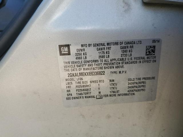Photo 14 from auction – 2014 GMC TERRAIN SL with VIN 2GKALMEKXE6336822