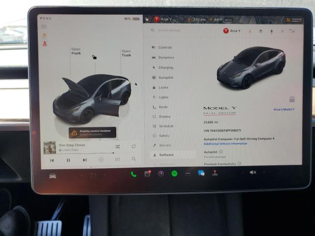 Photo 9 from auction – 2023 TESLA MODEL Y with VIN 7SAYGDEF8PF916071