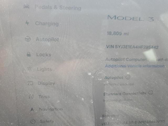 Photo 9 from auction – 2022 TESLA MODEL 3 with VIN 5YJ3E1EA4NF295442