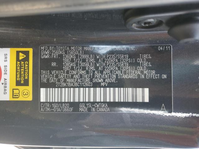 Photo 14 from auction – 2011 LEXUS RX 350 with VIN 2T2BK1BA3BC112603